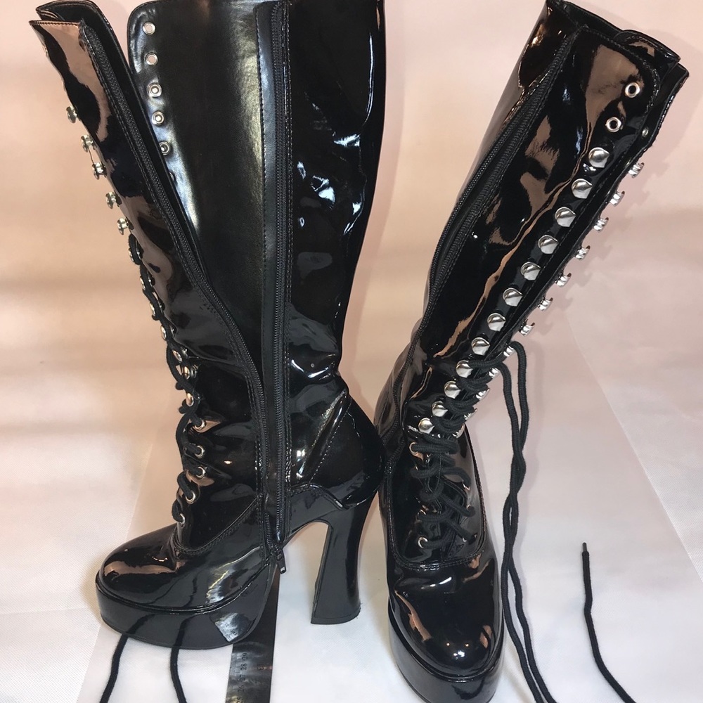 Black platform boots